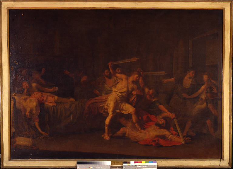 La morte di Egisto, MORTE DI EGISTO (dipinto) di Capizucchi, Marco (sec. XIX)