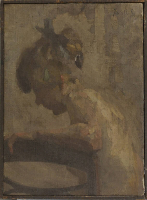 Testa di bimba, RITRATTO DI BAMBINA (dipinto) di Fasoli, Renato (sec. XX)