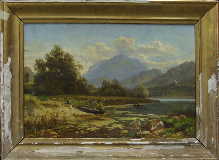 Il lago del Piano, IL LAGO DEL PIANO (dipinto) di Ferrari, Giovan Battista (sec. XIX)