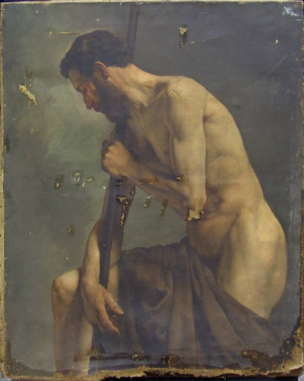 Nudo d'uomo, NUDO MASCHILE (dipinto) di Focosi, Alessandro (sec. XIX)