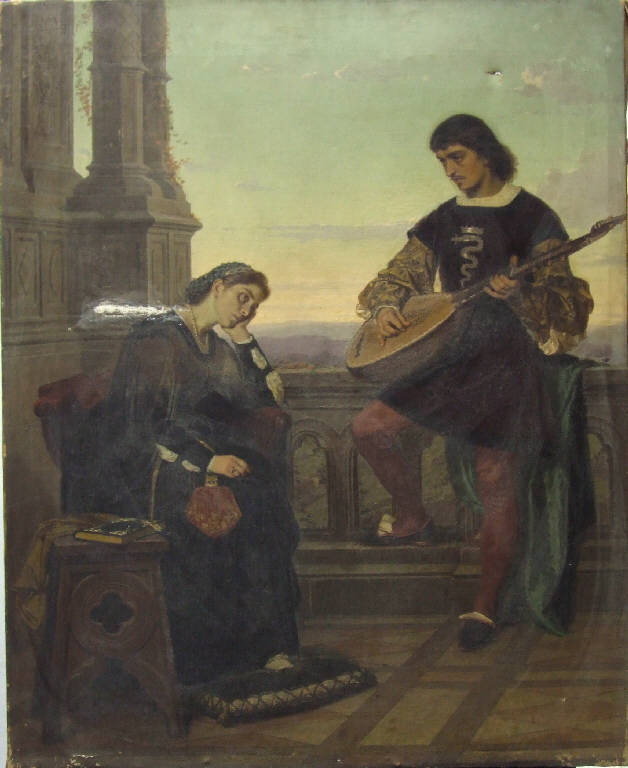 Beatrice di Tenda e Orombello, BEATRICE TENDA E OROMBELLO (dipinto) di Giani, Giuseppe (sec. XIX)