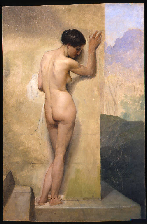 Studio di nudo, NUDO FEMMINILE (dipinto) di Hayez, Francesco (sec. XIX)