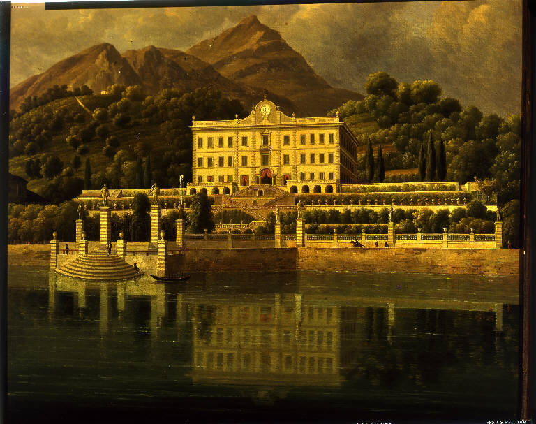 Veduta di Villa Sommariva, Veduta di Villa Sommariva (dipinto) di Bidault, Joseph-Xavier (sec. XIX)