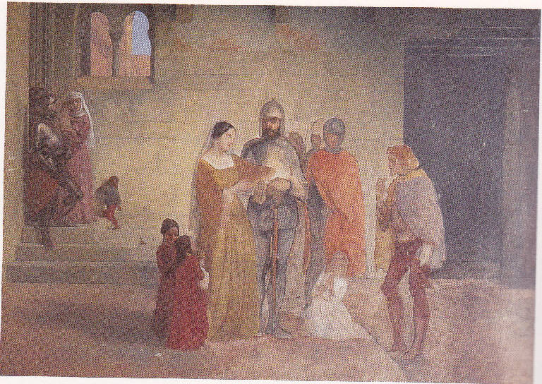 Pietro Rossi di Parma che partecipa alla moglie il decreto del Senato veneto da cui è chiamato a generale dalle sue forze di terra, Pietro Rossi (dipinto) di Hayez, Francesco (sec. XIX)