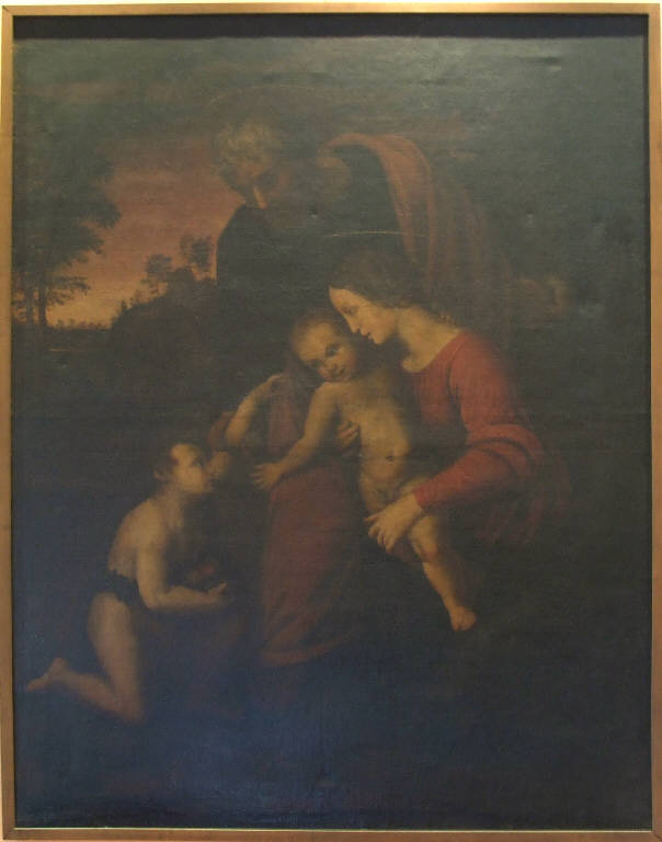 Sacra Famiglia con San Giovannino, Sacra famiglia (dipinto) di pittore, ignoto (sec. XIX)