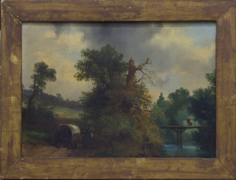 Paese, PAESAGGIO (dipinto) di Bianchi, Luigi (ultimo quarto sec. XIX)