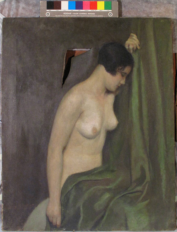 Nudo di donna, NUDO FEMMINILE (dipinto) di Pirovano Giovanni (secondo quarto sec. XX)