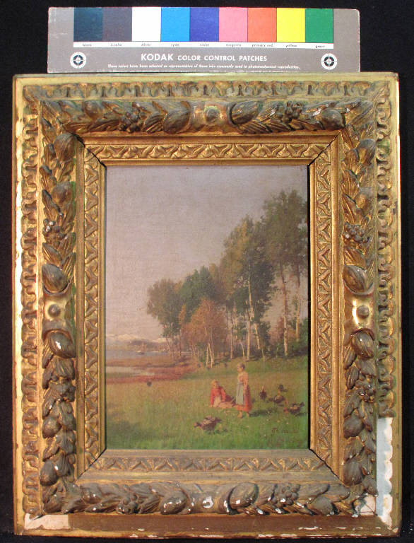 Veduta presso Sesto Calende, VEDUTA PRESSO SESTO CALENDE (dipinto) di Ricci Guido (fine sec. XIX)