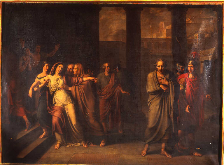 La partenza di Ovidio per l'esilio, LA PARTENZA DI OVIDIO (dipinto) di Tebaldi Giovanni (primo quarto sec. XIX)