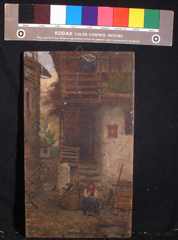 Paesaggio con macchiette, PAESAGGIO CON MACCHIETTE (dipinto) di Villa Fabio (seconda metà sec. XIX)