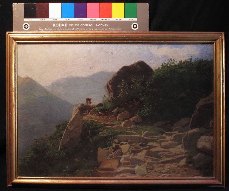 Strada di montagna, PAESAGGIO (dipinto) di pittore ignoto (sec. XIX)