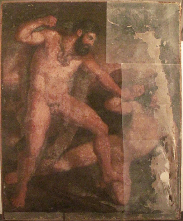 Ercole e Caco, ERCOLE E CACO (dipinto) di pittore ignoto (secondo quarto sec. XIX)