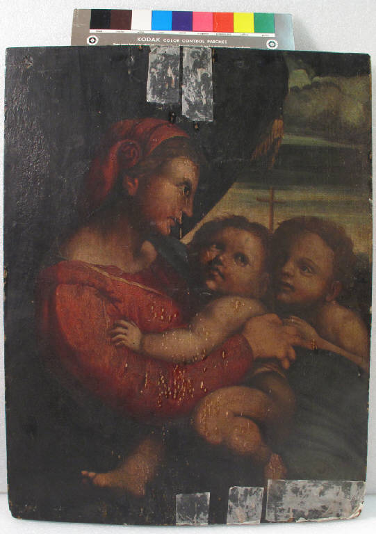 Madonna con il Bambino (Madonna della tenda), MADONNA CON BAMBINO (dipinto) di pittore ignoto (sec. XVI)
