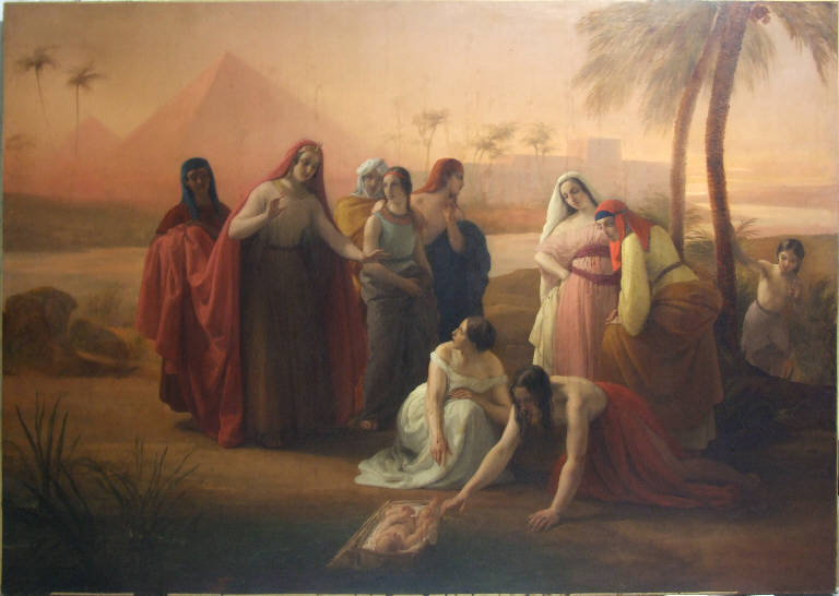 Il ritrovamento di Mosè, MOSÈ SALVATO DALLE ACQUE (dipinto) di Appiani, Andrea il giovane (sec. XIX)