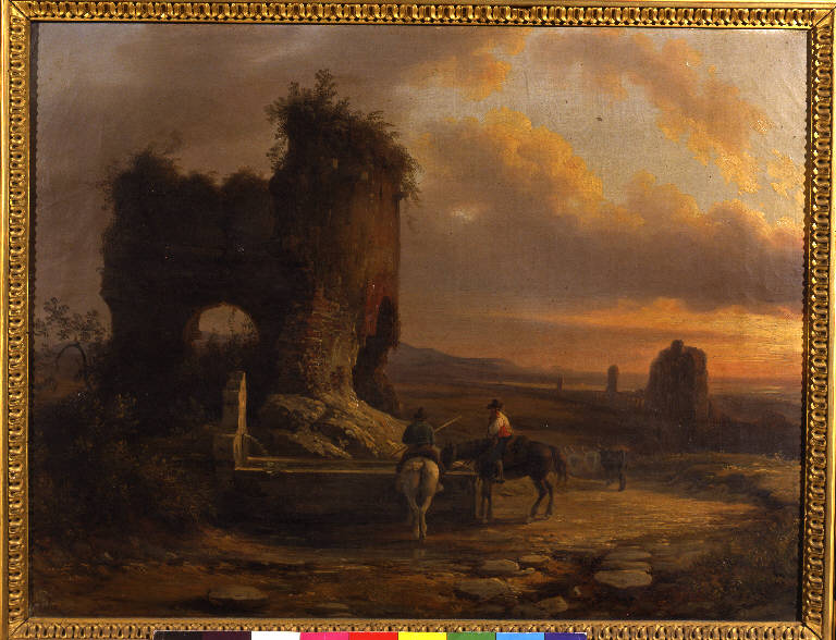 Rovine di Roma antica al tramonto, ROVINE DI ROMA (dipinto) di Taparelli d'Azeglio, Massimo (secondo quarto sec. XIX)