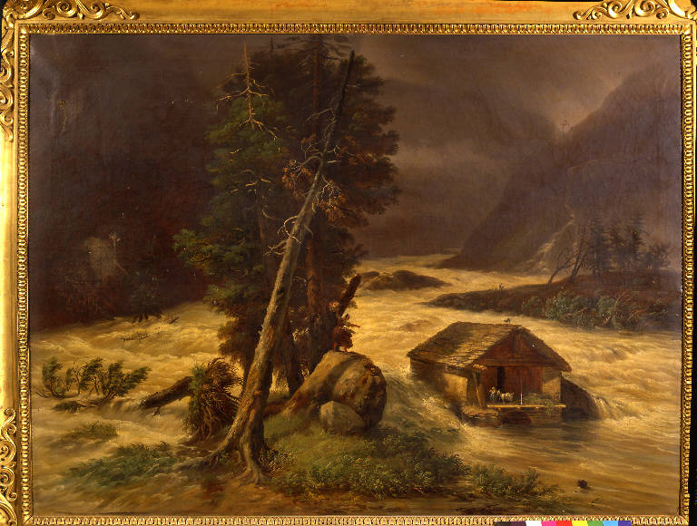 Inondazione in una valle delle Alpi, INONDAZIONE IN UNA VALLE DELLE ALPI (dipinto) di Taparelli d'Azeglio, Massimo (sec. XIX)