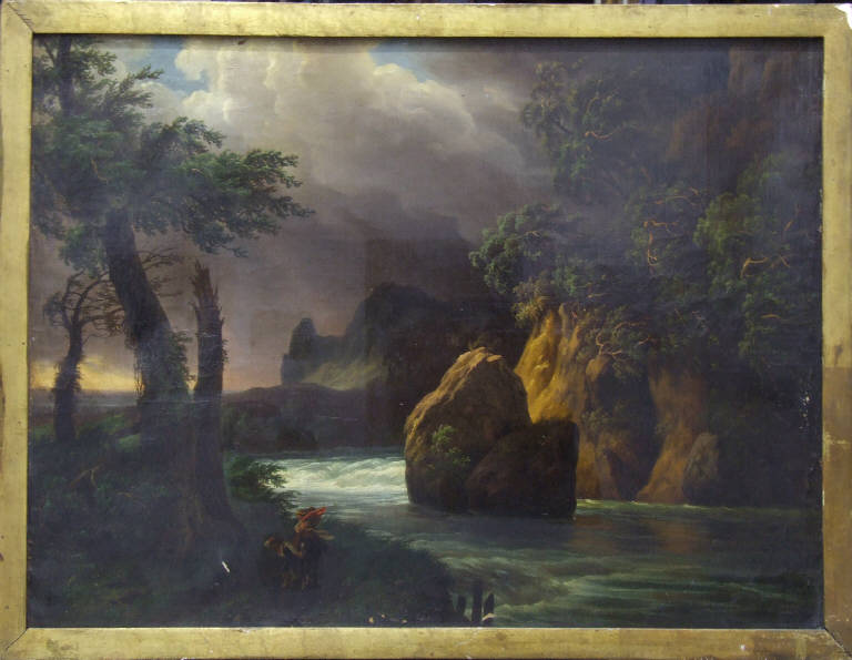 Torrente con temporale, TORRENTE CON TEMPORALE (dipinto) di Taparelli d'Azeglio, Massimo (sec. XIX)