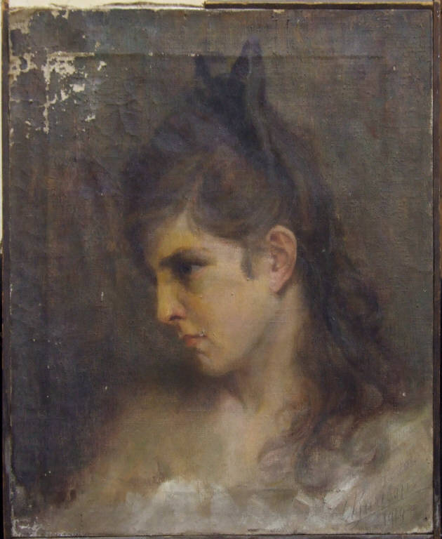 Testa di fanciulla, RITRATTO FEMMINILE (dipinto) di Barison, Elvira (sec. XX)