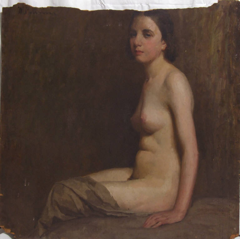 Nudo di donna, NUDO FEMMINILE (dipinto) di Busini, Mario (prima metà sec. XIX)