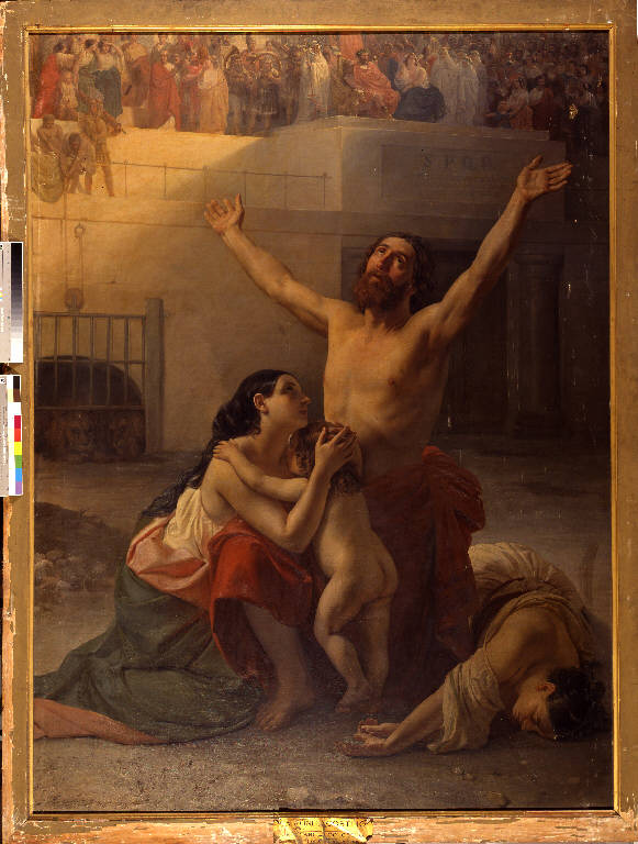 Famiglia de' primitivi cristiani vicini ad essere divorata dalle fiere, FAMIGLIA DI CRISTIANI (dipinto) di Caironi, Agostino (sec. XIX)