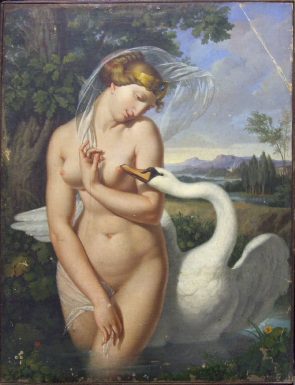 Leda, LEDA E IL CIGNO (dipinto) di Calliano, Antonio Raffaele (sec. XIX)