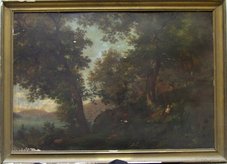 Veduta sul lago di Como, VEDUTA SUL LAGO DI COMO (dipinto) di Casanova, Ambrogio (sec. XIX)