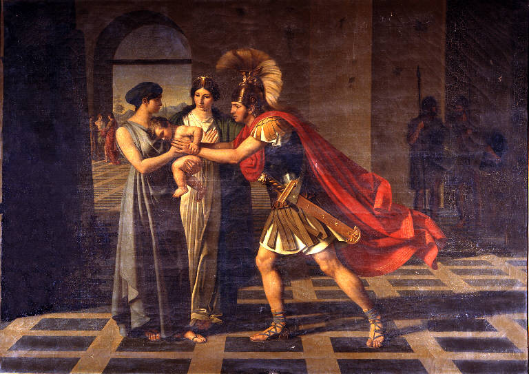 L'incontro di Ettore e Andromaca alla porta Scea, Ettore e Andromaca (dipinto) di Castelli, Ferdinando (sec. XIX)