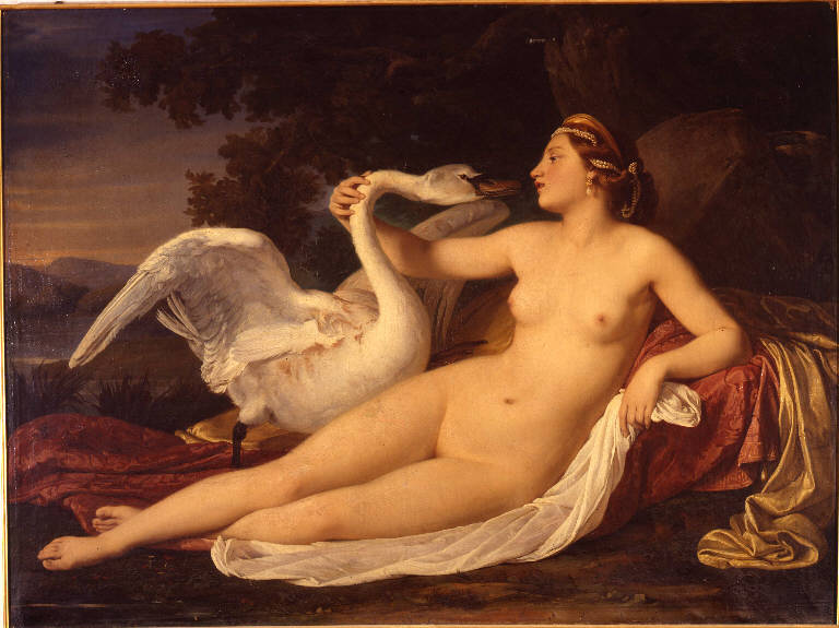 Leda con il cigno, Leda e il cigno (dipinto) di Mussini, Luigi (sec. XIX)
