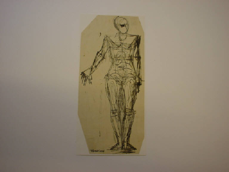 Lo spadaccino (bozzetto), Studio di figura umana (disegno) di Parisi Giuseppe Vittorio (sec. XX)