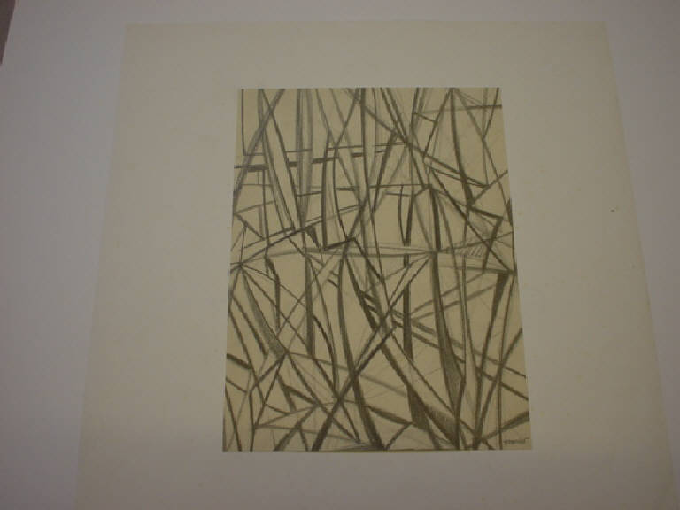 Ritmi verticali, Composizione astratta (disegno) di Parisi Giuseppe Vittorio (sec. XX)