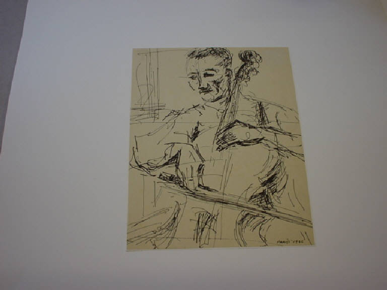 Il violoncellista Mirko, RITRATTO MASCHILE (disegno) di Parisi Giuseppe Vittorio (sec. XX)