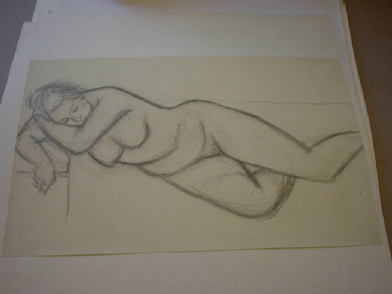 Studio di nudo, RITRATTO FEMMINILE (disegno) di Parisi Giuseppe Vittorio (sec. XX)