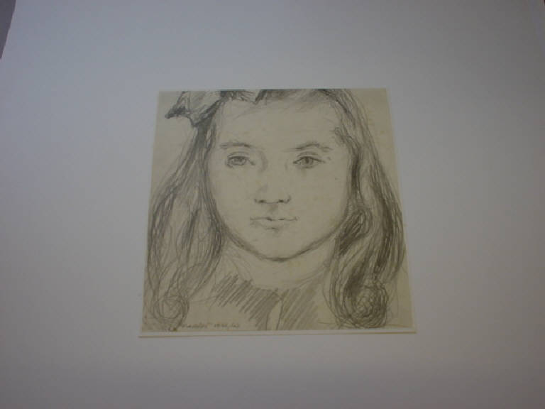 Ritratto di bambina, RITRATTO FEMMINILE (disegno) di Parisi Giuseppe Vittorio (sec. XX)