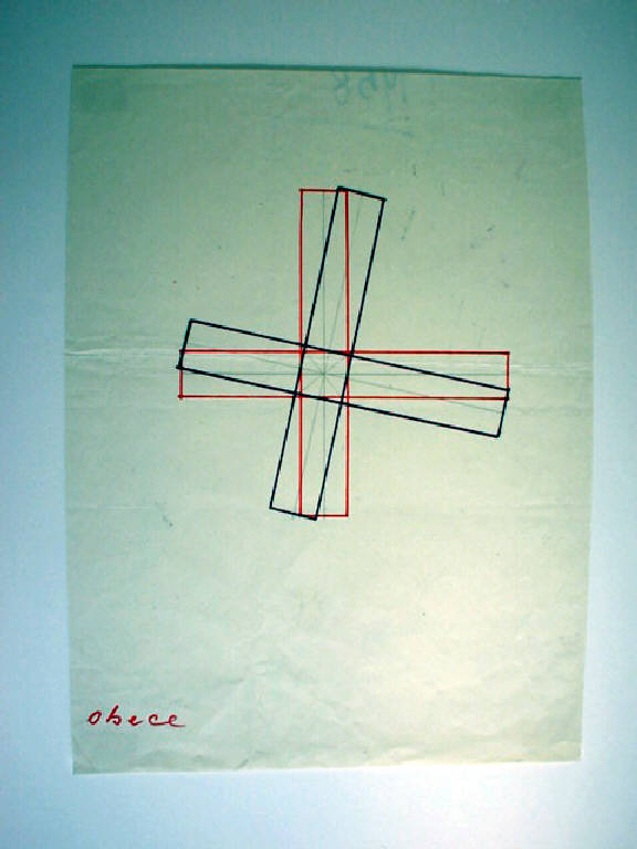 Composizione modulare verticale incrociata, Astratto (disegno) di Parisi Giuseppe Vittorio (sec. XX)