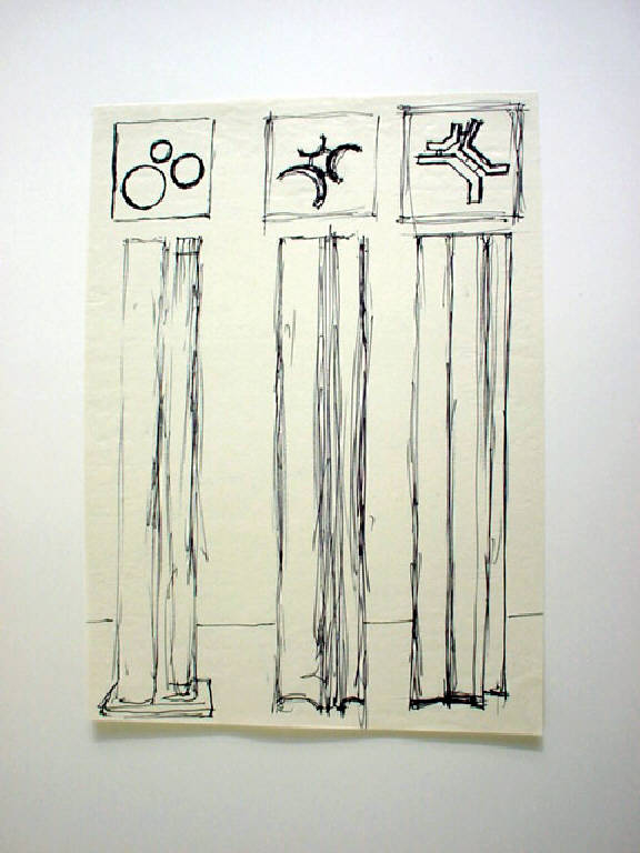 Studi per una stele, Astratto (disegno) di Parisi Giuseppe Vittorio (sec. XX)