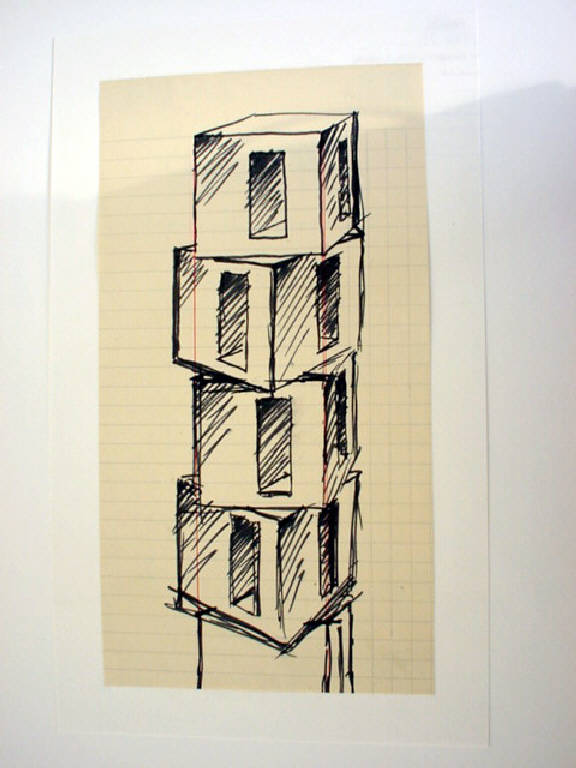 Studi per composizioni modulari, Progetto (disegno) di Parisi Giuseppe Vittorio (sec. XX)