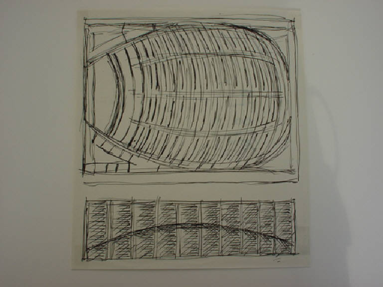 Studio per un'agorà coperta, Progetto (disegno) di Parisi Giuseppe Vittorio (sec. XX)