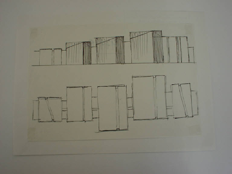 Studio per moduli compositivi, Progetto (disegno) di Parisi Giuseppe Vittorio (sec. XX)