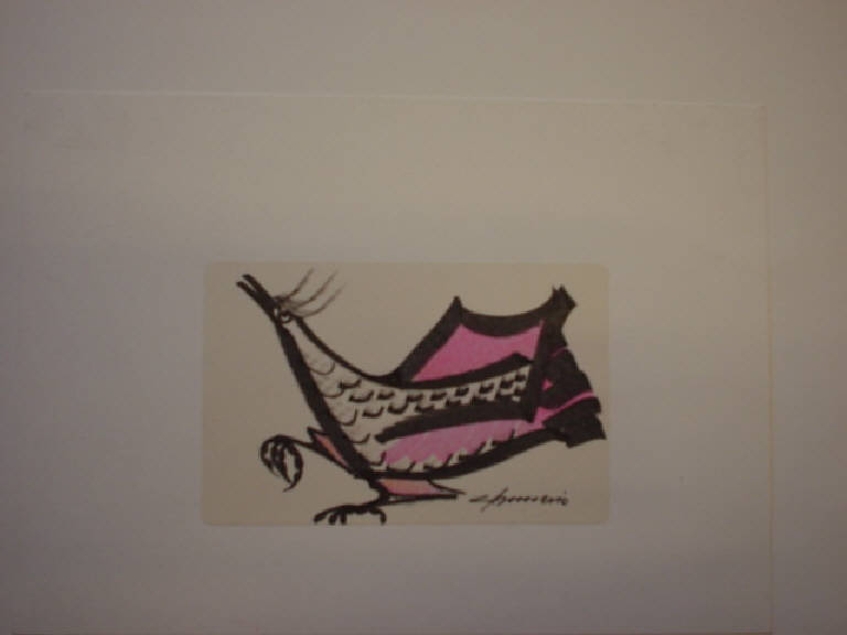 Gallo, ANIMALI (disegno) di Zannerio Carlo (sec. XX)