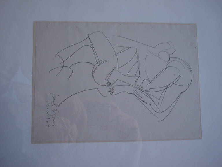 Tema per scultura (disegno) di Pericle Fazzini (sec. XX)