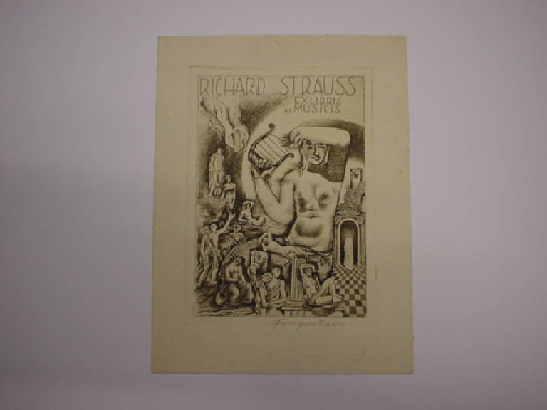 Ex Libris per Richard Strauss (disegno) di Fingesten Michele (sec. XX)