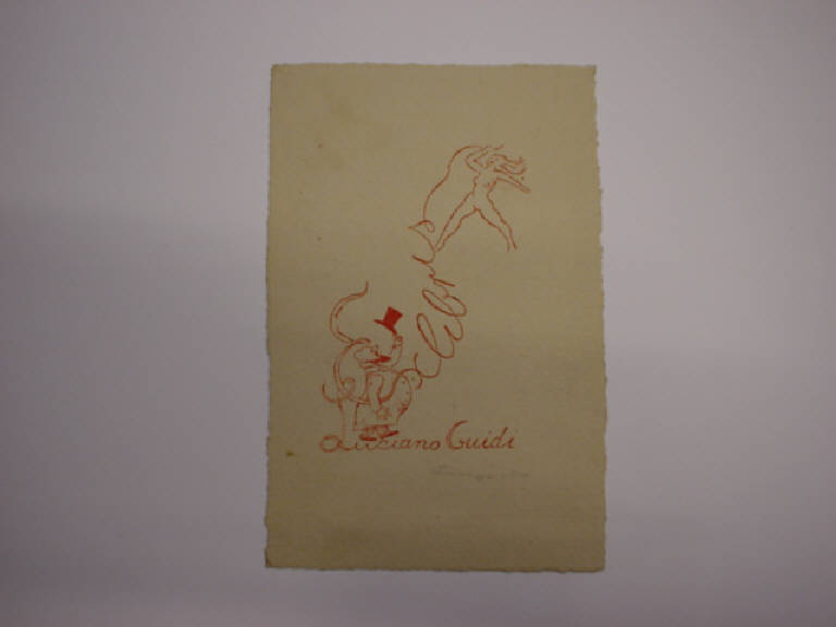 Ex Libris per Luciano Guidi (disegno) di Fingesten Michele (sec. XX)