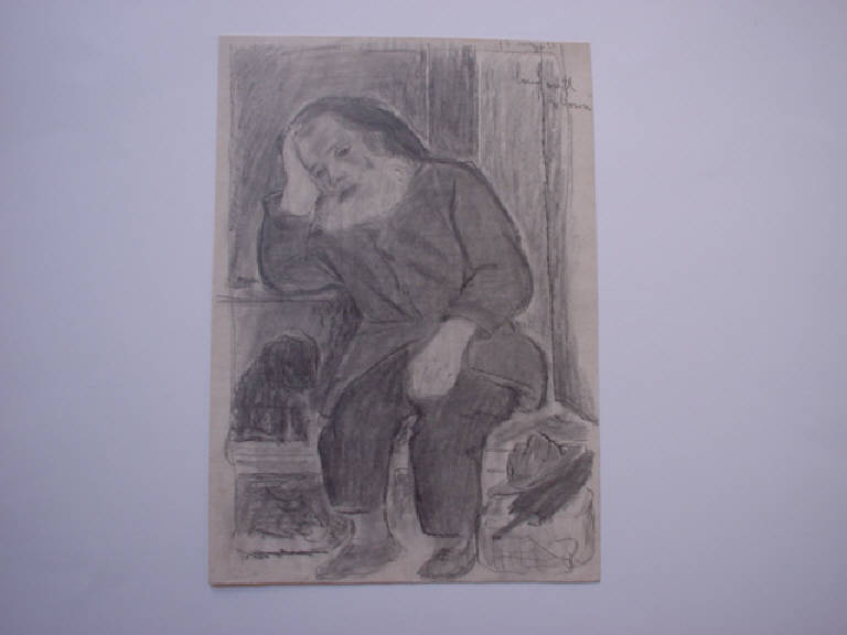 Povero vecchio (disegno) di Longaretti Trento (sec. XX)