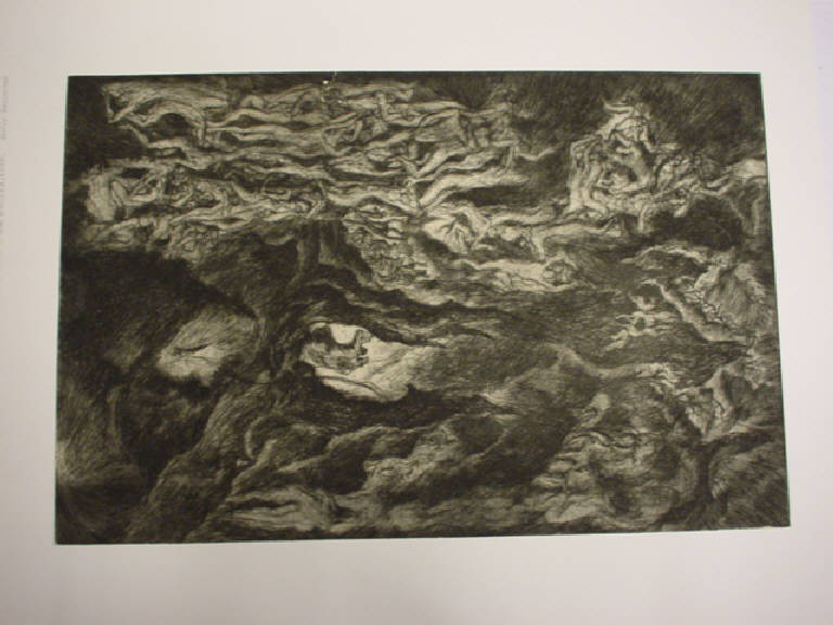 Illustrazione per la Divina Commedia: Dante e Virgilio (disegno) di Fiume Salvatore (sec. XX)