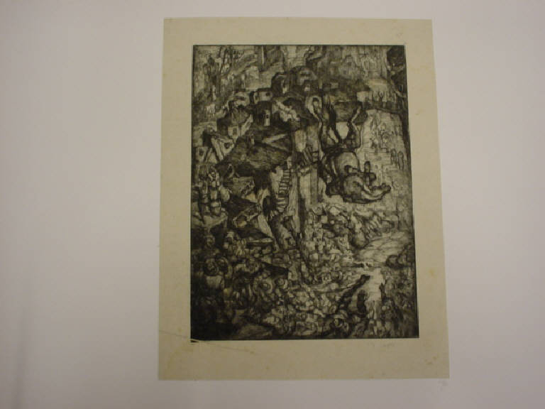 Illustrazione per la Secchia rapita ( Cap. 4 ) (disegno) di Fiume Salvatore (sec. XX)