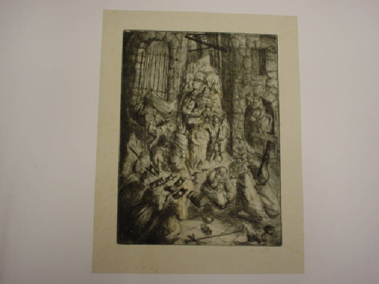 Illustrazione per la Secchia rapita ( Cap. 7 ) (disegno) di Fiume Salvatore (sec. XX)