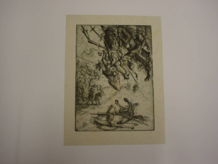Illustrazione per la Secchia rapita ( Cap. 9 ) (disegno) di Fiume Salvatore (sec. XX)