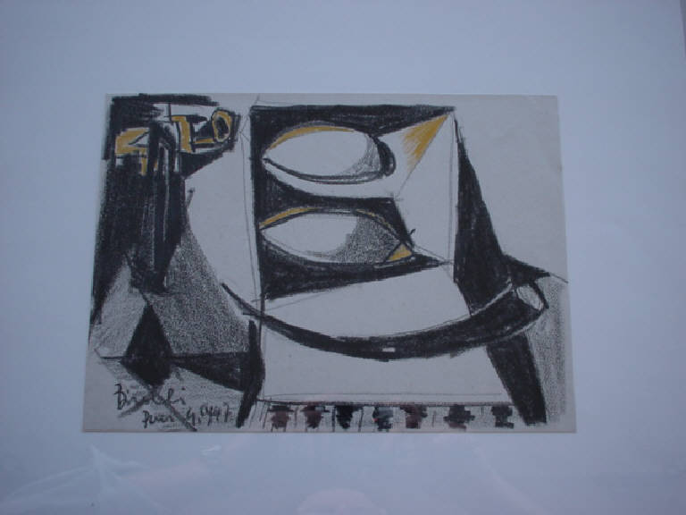 Falce sulla sedia (disegno) di Birolli Renato (sec. XX)