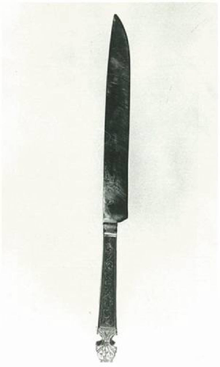 manico niellato con decorazioni floreali. (coltello) - ambito italiano (fine sec. XV)