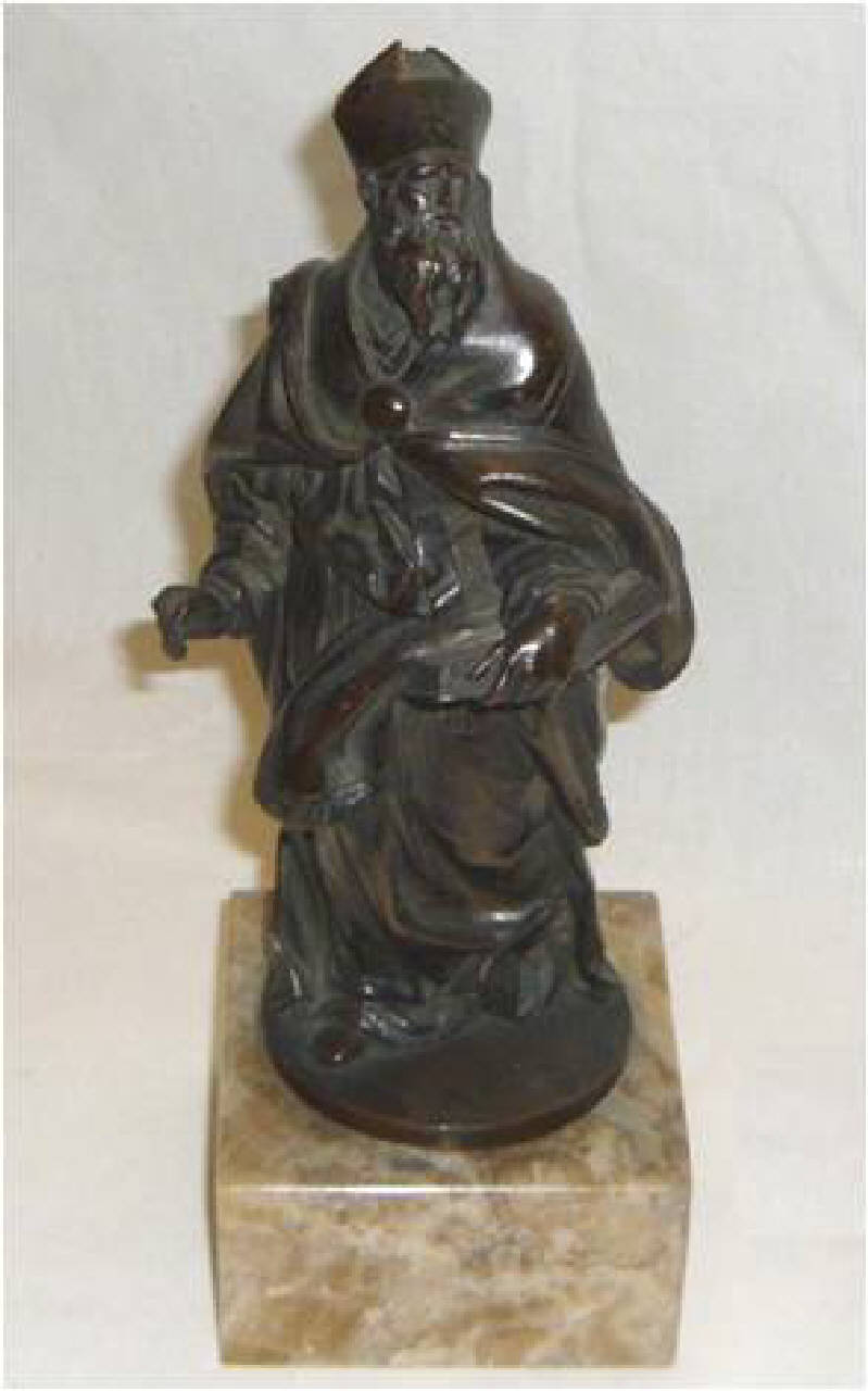 Santo vescovo con libro (scultura) - arte italiana (sec. XVII)